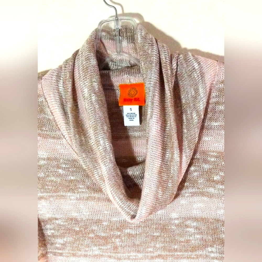 Ruby Rd Misses Sz S Pink & Tan Light Sweater Top … - image 3
